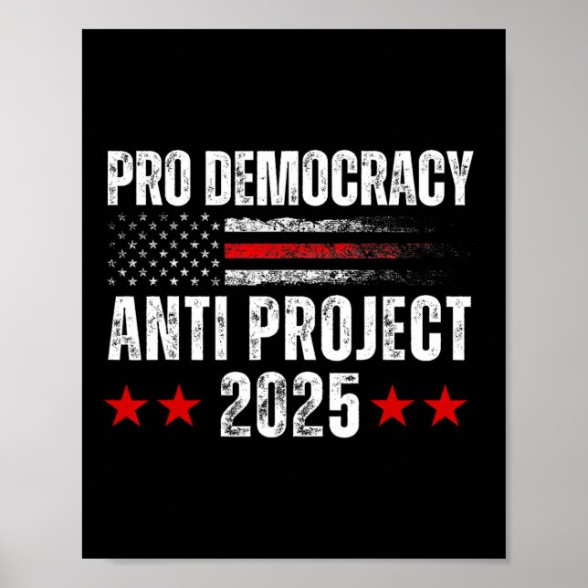 Demokratiantiprojekt 2025 Stoppa Project 2025 Anti Poster (Framsidan)