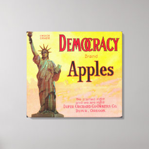 DemokratiApple låda LabelDufur, ELLER Canvastryck