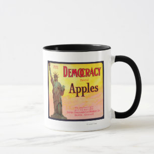 DemokratiApple låda LabelDufur, ELLER Mugg