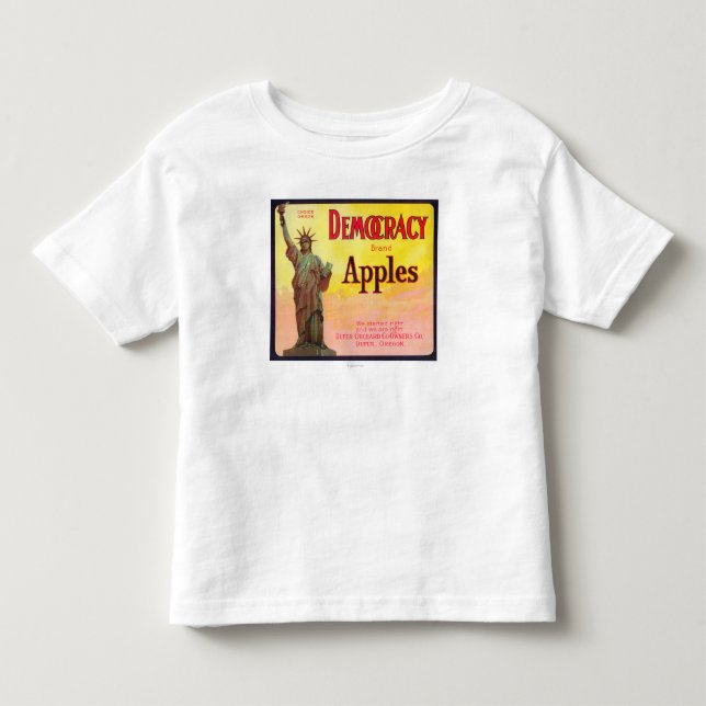 DemokratiApple låda LabelDufur, ELLER Tee Shirt (Framsida)