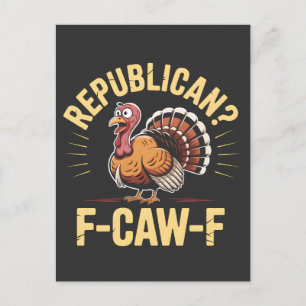 Demokratiernas märkliga Thanksgiving Turkiet Cawin Meddelande Vykort