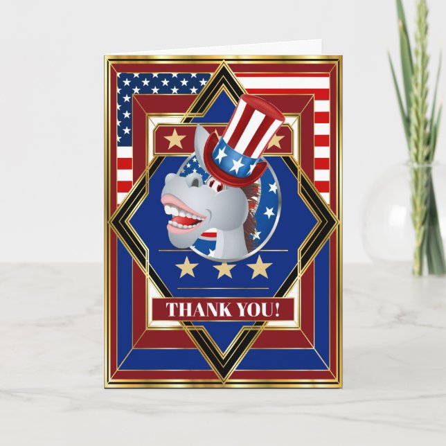 Demokratikort för politisk hälsning tack kort (Framsida)