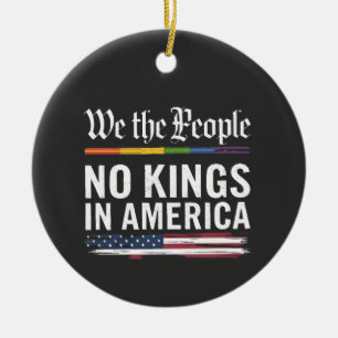Demokratin Har Ingen Kung Libertystatus USA Julgransprydnad Keramik
