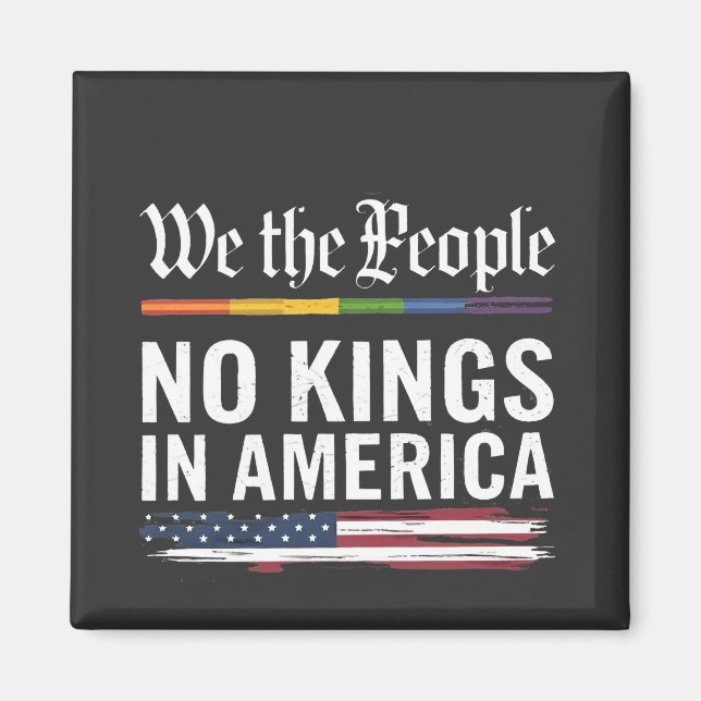 Demokratin har ingen Kung Librety Status USA Magnet (Framsidan)