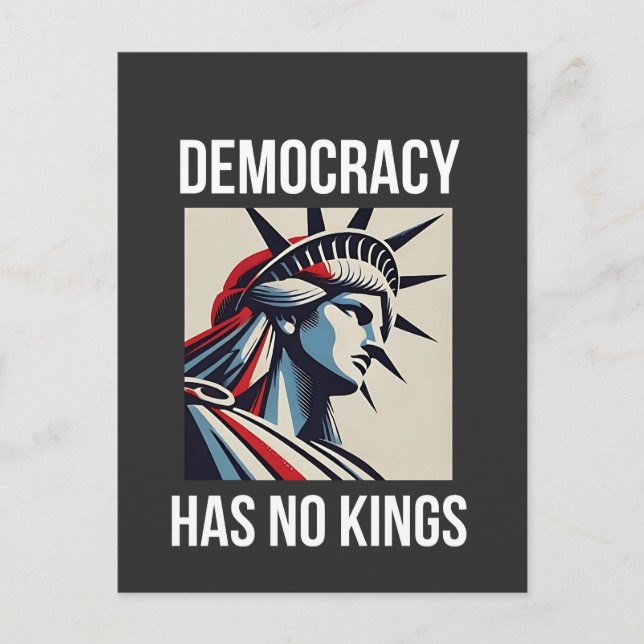 Demokratin har ingen Kung Librety Status USA Meddelande Vykort (Framsida)