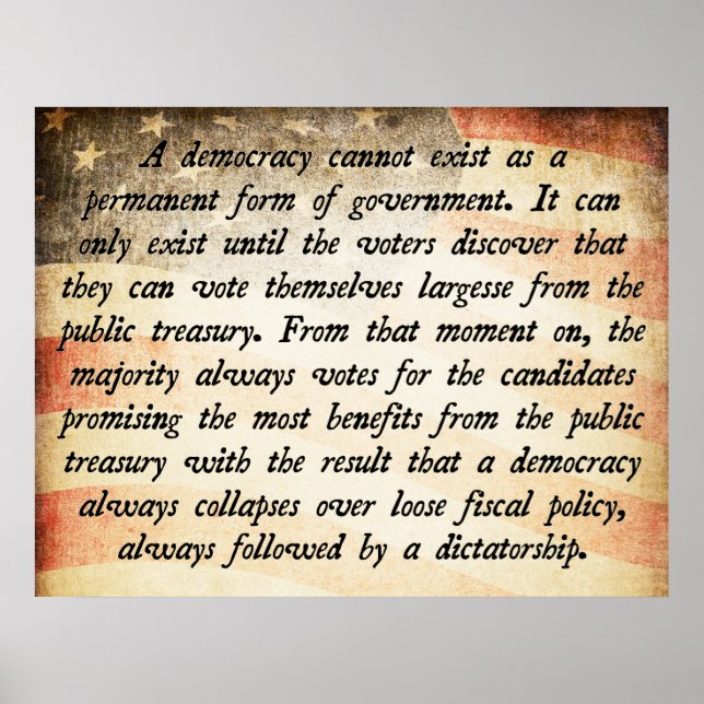 Demokratin kan inte finnas inom citatet poster (Framsidan)