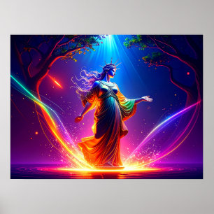 Demokratins försvarare Lady Liberty Krigargudinna Poster