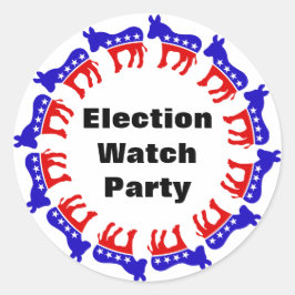 Demokratins valövervakare i Party Runt Klistermärke