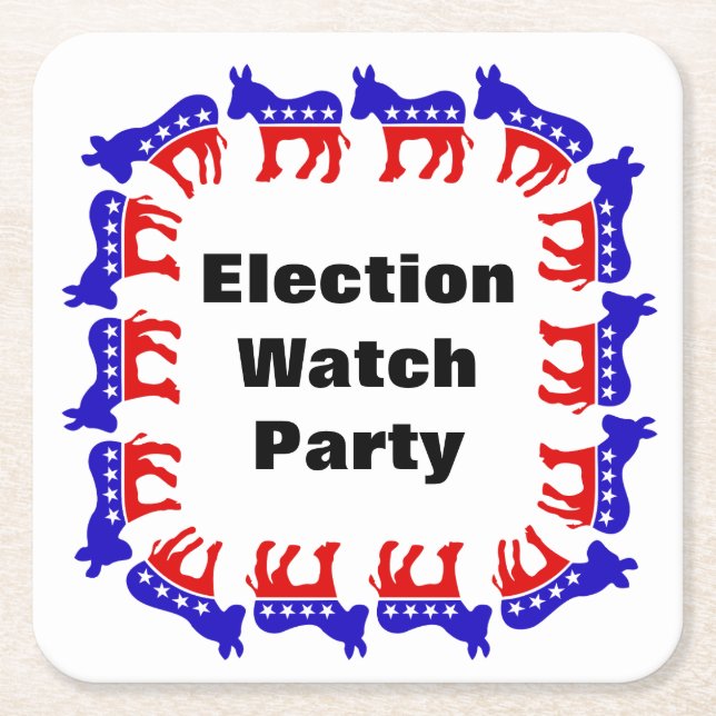 Demokratins valövervakare i Party Underlägg Papper Kvadrat (Framsidan)