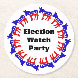 Demokratins valövervakare i Party Underlägg Papper Rund