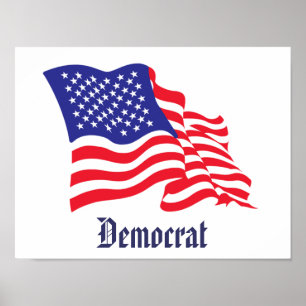 Demokratisk amerikansk Flagga Poster