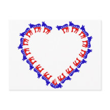 Demokratisk åsna i ett hjärta