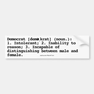 Demokratisk definitionstummeretikett bildekal