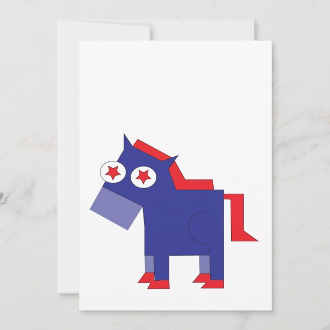 Demokratisk Donkey Blank Inbjudningar (Framsida)