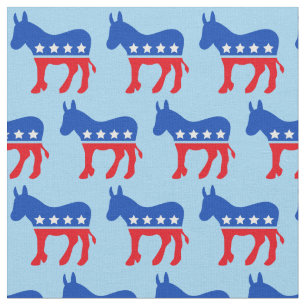 Demokratisk Donkey Cute Blue-politik Tyg