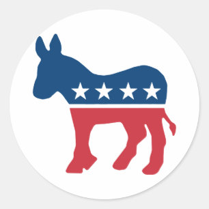 Demokratisk Donkey Runt Klistermärke