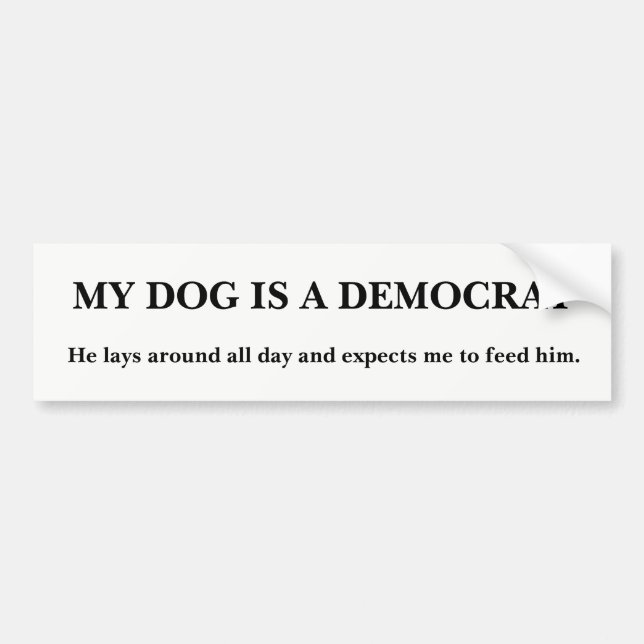 Demokratisk Hund Bildekal (Framsidan)