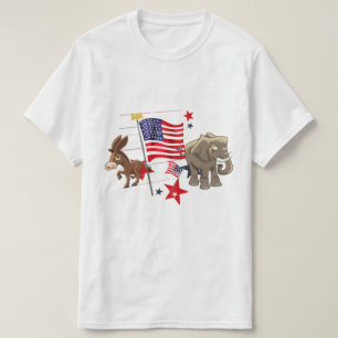 Demokratisk kalkon och republikansk elefant t shirt