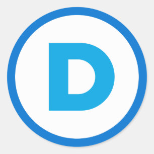 Demokratisk logotyp Sticker Runt Klistermärke