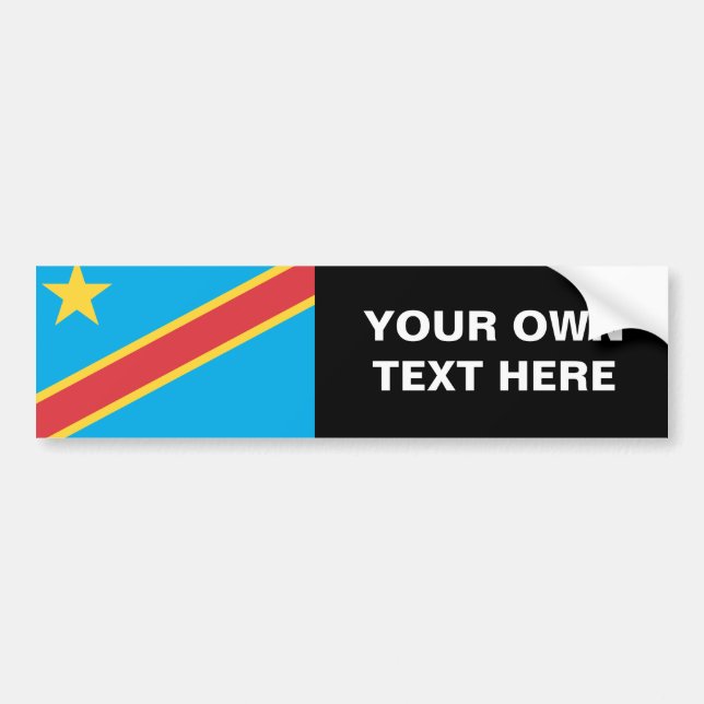 Demokratisk Republic of the Congo flagga Bildekal (Framsidan)
