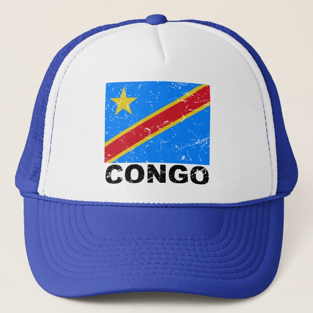 Demokratisk Republic of the Congo vintageflagga Keps (Framsida)