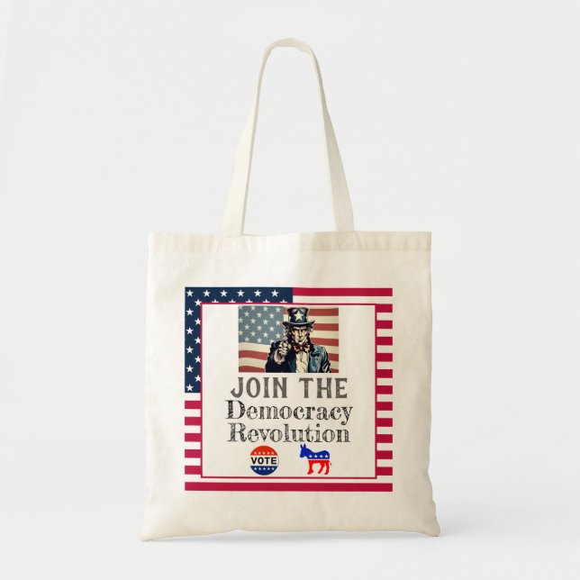 Demokratisk Revolution Tote Bag Tygkasse (Framsidan)