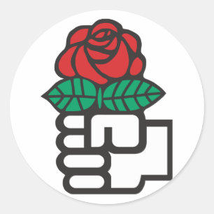 Demokratisk Socialism (näven och det rosa Runt Klistermärke