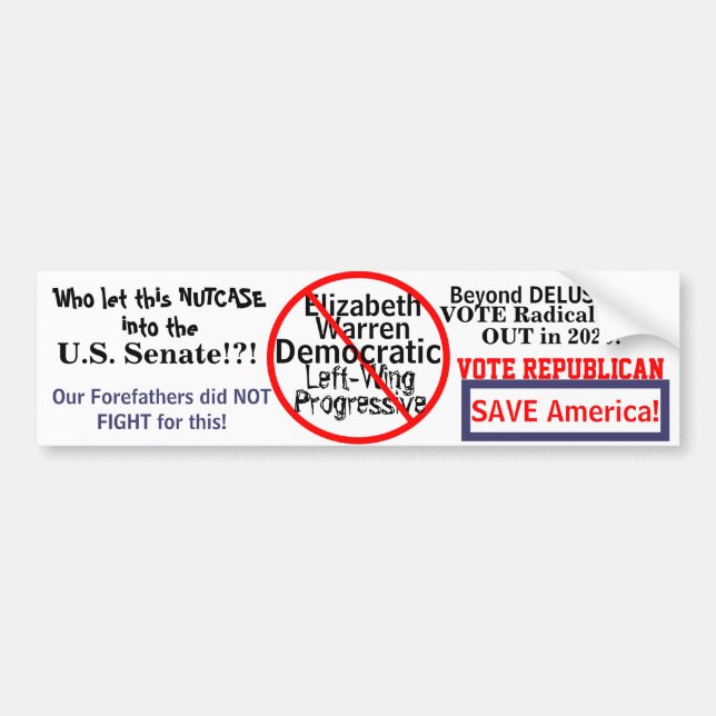 Demokratiska Elizabeth Warren Redigera ÅR Bildekal (Framsidan)