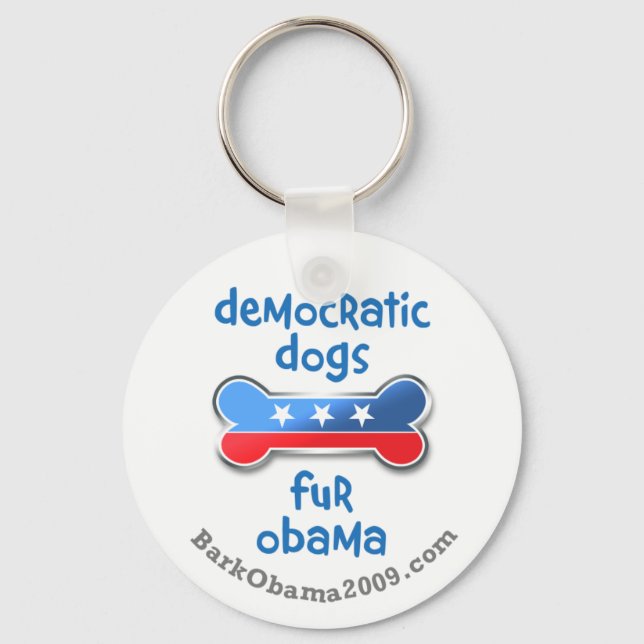 Demokratiska hundar för Obama 2009 Nyckelring (Framsida)