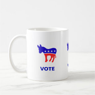 Demokratiska partiets logotyp och redigerbar röstt kaffemugg