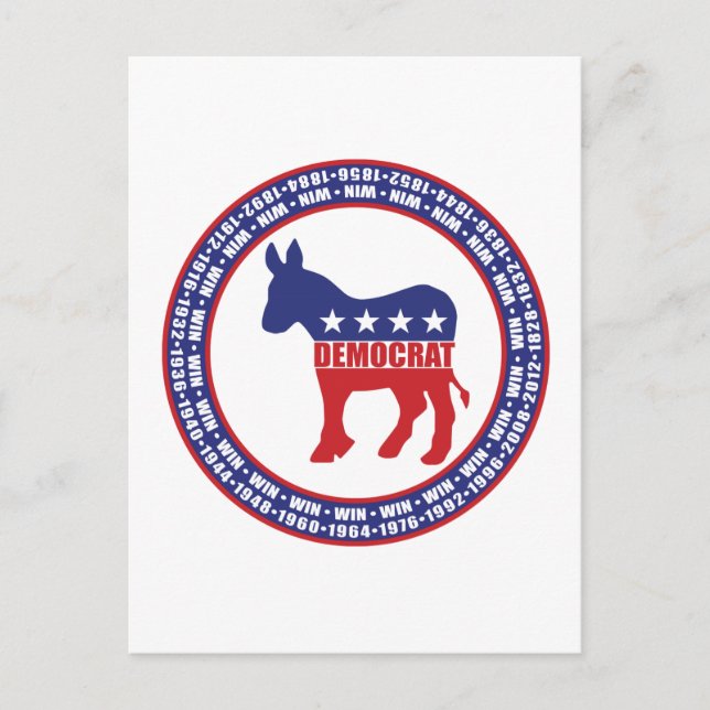 Demokratiska Party Wins Inbjudan Vykort (Framsida)