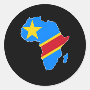 Demokratiska republiken Kongo Demokratiska republi Runt Klistermärke