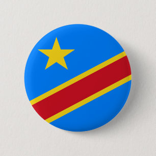 Demokratiska republiken Kongo flagga Button Knapp