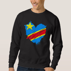 Demokratiska republiken Kongo Flagga I Kärlek Lång Ärmad Tröja