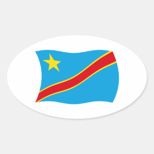 Demokratiska republiken Kongo Flagga Klistermärke