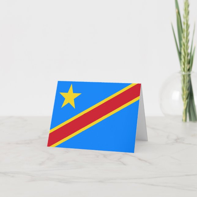 Demokratiska republiken Kongo-Flagga Kort (Framsida)