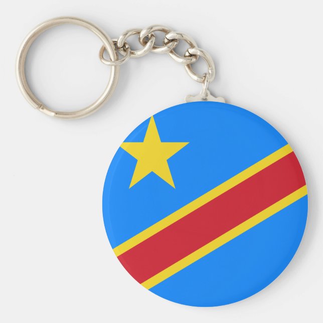 Demokratiska republiken Kongo-Flagga Nyckelring (Framsidan)