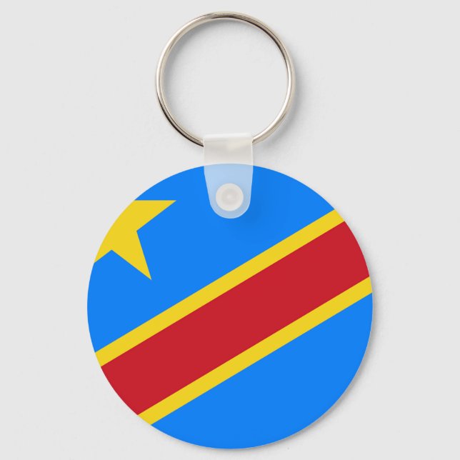 Demokratiska republiken Kongo-Flagga Nyckelring (Framsida)
