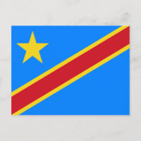 Demokratiska republiken Kongo Flagga Postcard