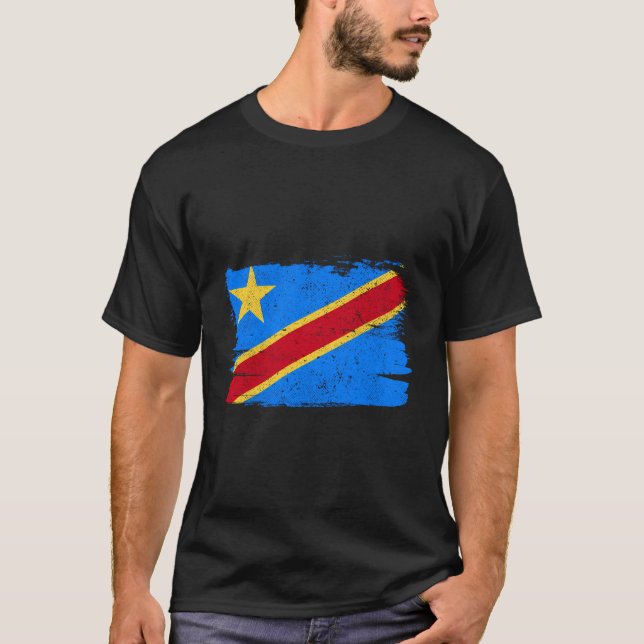 Demokratiska republiken Kongo Flagga Pride Vänskap T Shirt (Framsida)