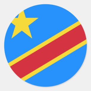 Demokratiska republiken Kongo-Flagga Runt Klistermärke