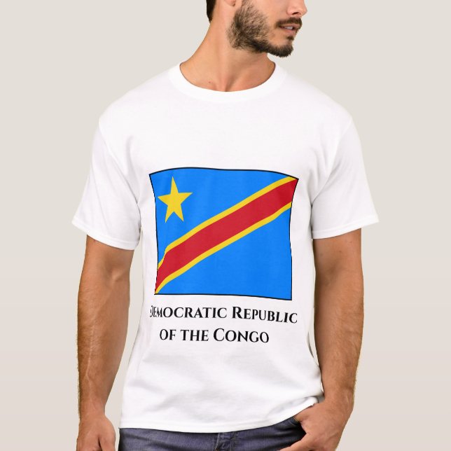 Demokratiska republiken Kongo-Flagga T Shirt (Framsida)