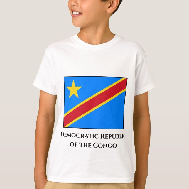Demokratiska republiken Kongo-Flagga T Shirt (Framsida)