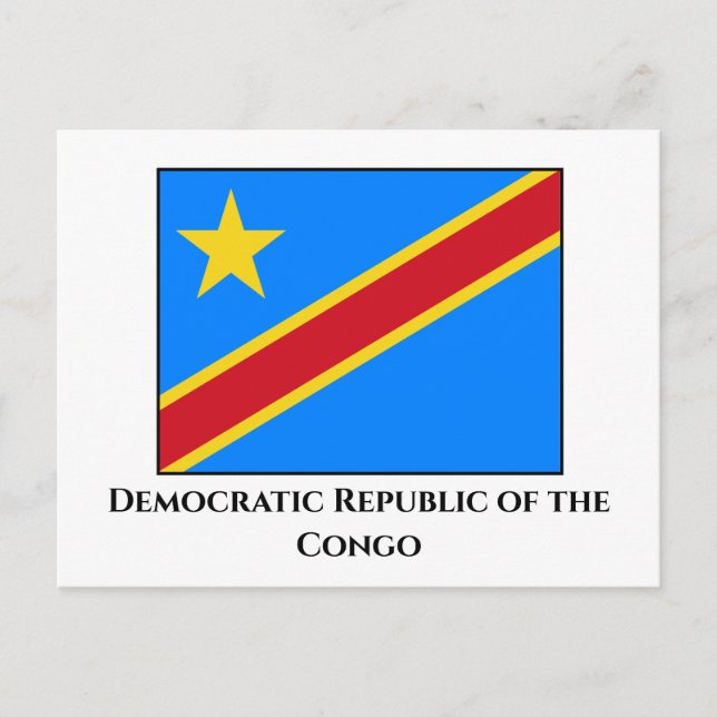 Demokratiska republiken Kongo-Flagga Vykort (Framsida)