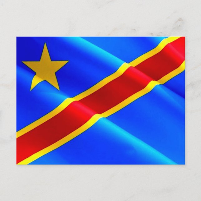 Demokratiska republiken Kongo - Flagga Wave - Vykort (Framsida)