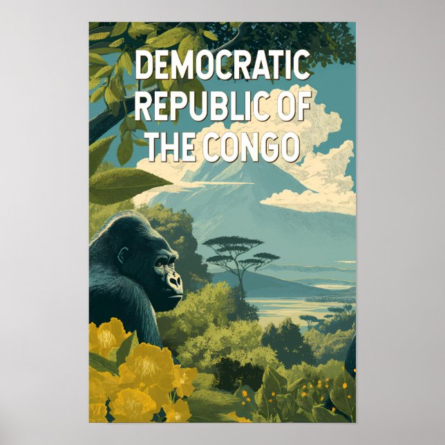Demokratiska republiken Kongo Illustration Poster (Framsidan)