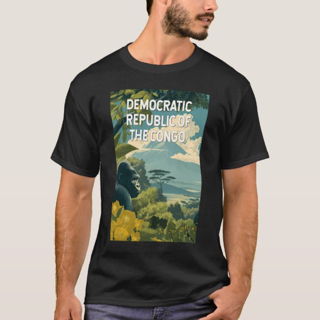 Demokratiska republiken Kongo Illustration T Shirt (Framsida)