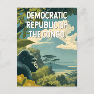 Demokratiska republiken Kongo Illustration Vykort