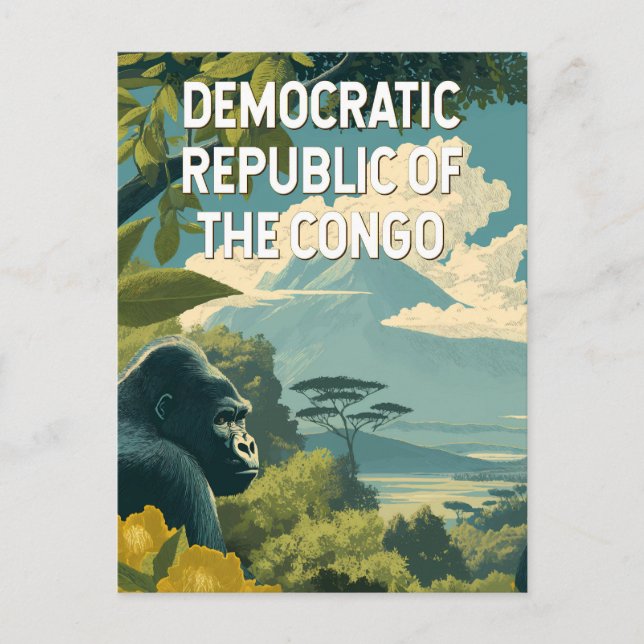 Demokratiska republiken Kongo Illustration Vykort (Framsida)