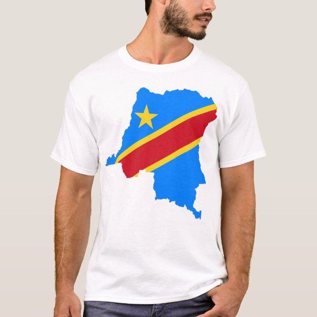 Demokratiska republiken Kongo Land Flagga Te T Shirt (Framsida)